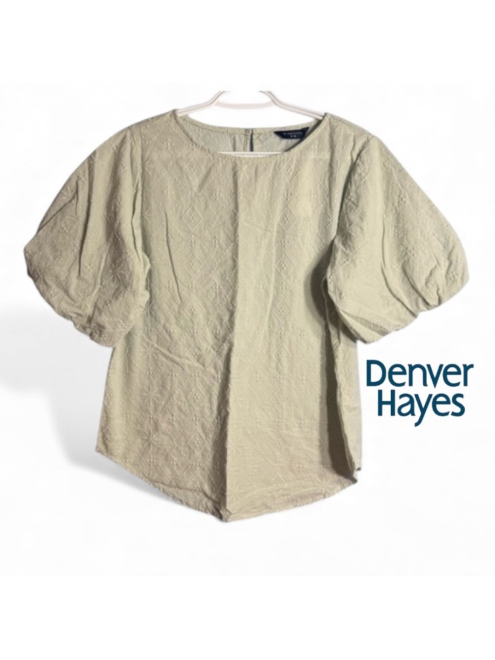 Denver Hayes Puff-Sleeve embroidered blouse